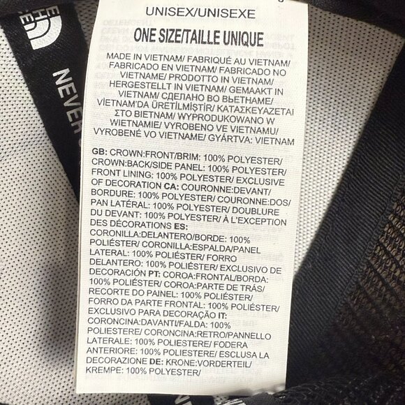 The North Face Embroidered Mudder Trucker Hat Black/White, Adjustable, Mountains - Picture 9 of 9